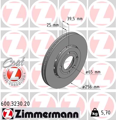 Tarcza hamulcowa ZIMMERMANN 600.3230.20