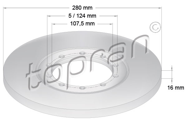 Tarcza hamulcowa TOPRAN 303 970