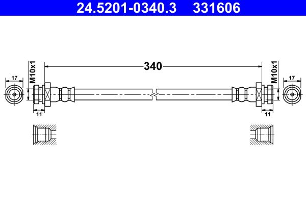 Przewód hamulcowy elastyczny ATE 24.5201-0340.3
