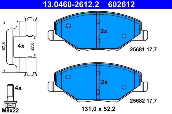 Klocki hamulcowe ATE 13.0460-2612.2