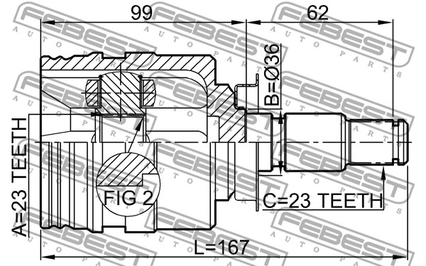 Przegub wału FEBEST 0111-SXA10RH