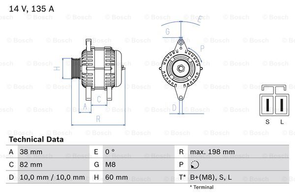 Alternator BOSCH 0 986 082 190