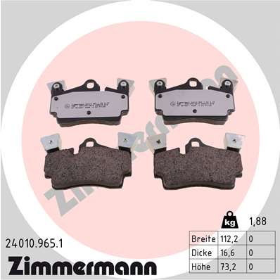 Klocki hamulcowe ZIMMERMANN 24010.965.1