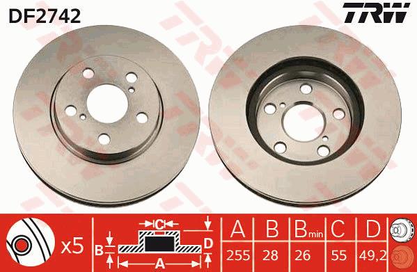 Tarcza hamulcowa TRW DF2742