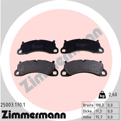 Klocki hamulcowe ZIMMERMANN 25003.170.1