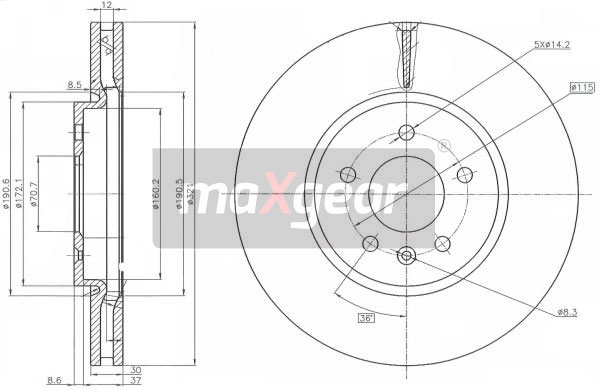 Tarcza hamulcowa MAXGEAR 19-2229