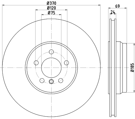Tarcza hamulcowa HELLA 8DD 355 125-091
