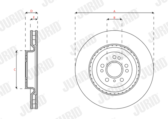 Tarcza hamulcowa JURID 563482JC-1