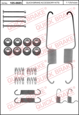 Zestaw dodatków do szczęk hamulcowych QUICK BRAKE 105-0685