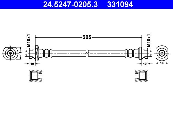 Przewód hamulcowy elastyczny ATE 24.5247-0205.3