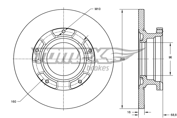 Tarcza hamulcowa TOMEX BRAKES TX 73-93