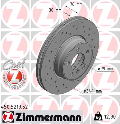 Tarcza hamulcowa ZIMMERMANN 450.5219.52