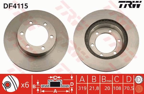Tarcza hamulcowa TRW DF4115