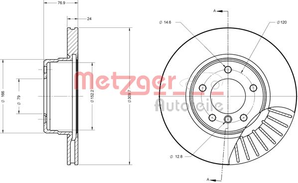 Tarcza hamulcowa METZGER 6110260