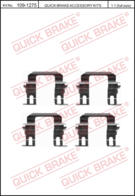 Zestaw akcesoriów montażowych  klocków hamulcowych QUICK BRAKE 109-1275