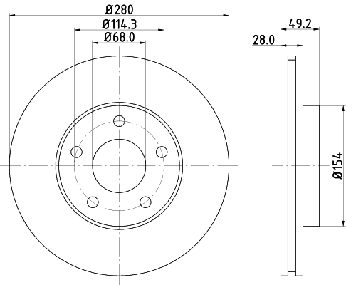 Tarcza hamulcowa HELLA 8DD 355 127-681