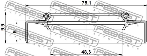 Pierścień uszczelniający piasty koła FEBEST 95GDS-50750910X