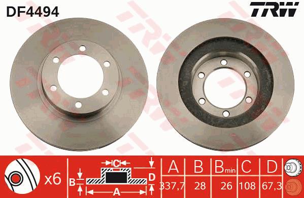 Tarcza hamulcowa TRW DF4494