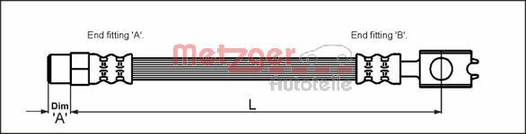 Przewód hamulcowy elastyczny METZGER 4116226