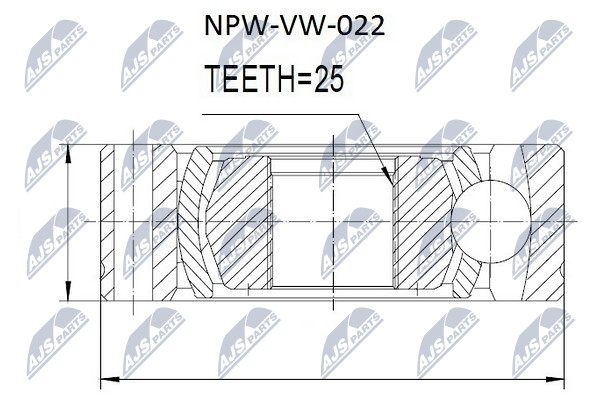 Łącznik wału napędowego NTY NPW-VW-022