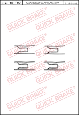 Zestaw akcesoriów montażowych  klocków hamulcowych QUICK BRAKE 109-1152