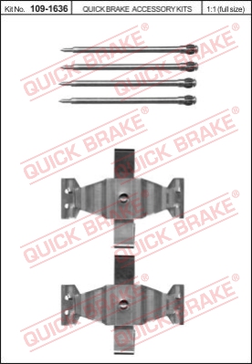 Zestaw akcesoriów montażowych  klocków hamulcowych QUICK BRAKE 109-1636