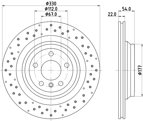 Tarcza hamulcowa HELLA 8DD 355 122-551
