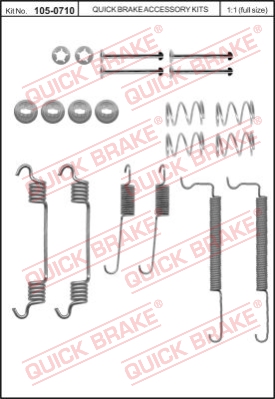 Zestaw dodatków do szczęk hamulcowych QUICK BRAKE 105-0710