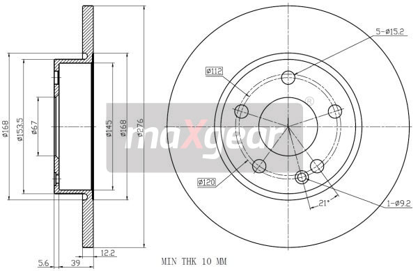 Tarcza hamulcowa MAXGEAR 19-1224