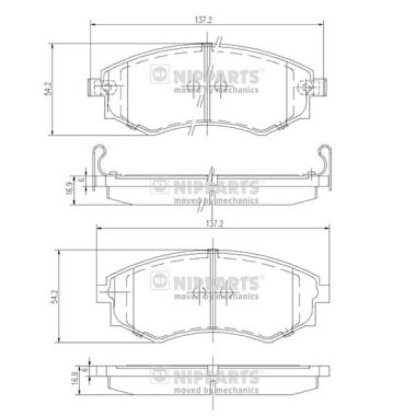 Klocki hamulcowe NIPPARTS J3601055