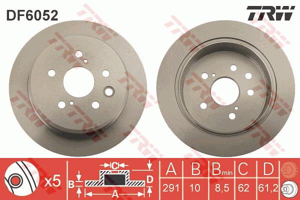Tarcza hamulcowa TRW DF6052