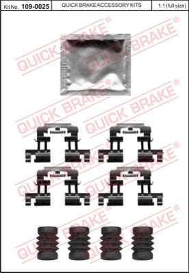 Zestaw akcesoriów montażowych  klocków hamulcowych QUICK BRAKE 109-0025