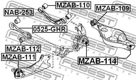 Tuleja wahacza FEBEST MZAB-110