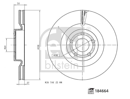 Tarcza hamulcowa FEBI BILSTEIN 184664