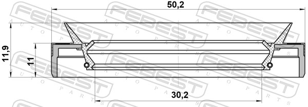 Pierścień uszczelniający wału, różnicowy FEBEST 95MFW-32501112R