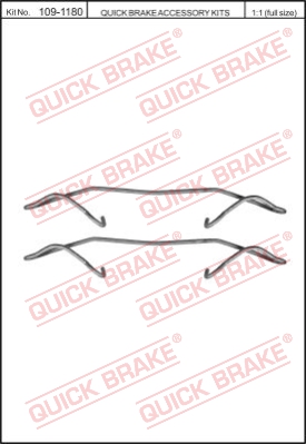 Zestaw akcesoriów montażowych  klocków hamulcowych QUICK BRAKE 109-1180