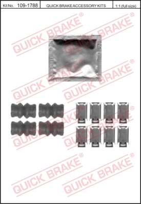 Zestaw akcesoriów montażowych  klocków hamulcowych QUICK BRAKE 109-1788