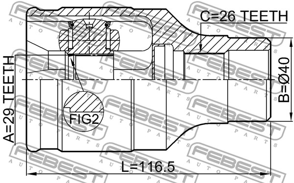 Przegub FEBEST 0711-SX4FRH