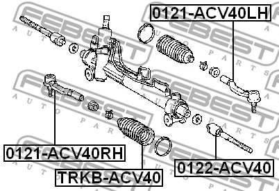 Osłona drążka kierowniczego FEBEST TRKB-ACV40