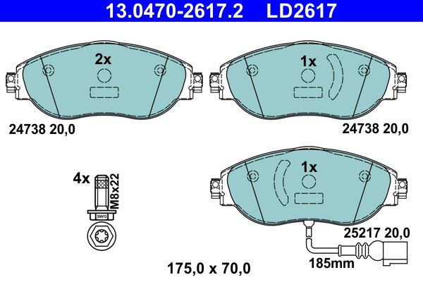 Klocki hamulcowe ATE 13.0470-2617.2