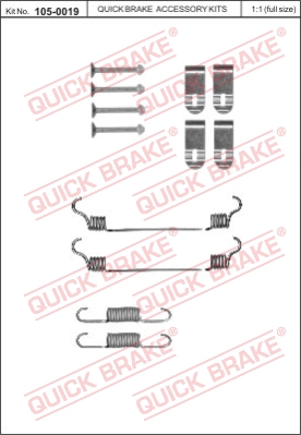 Zestaw montażowy szczęk hamulcowych QUICK BRAKE 105-0019
