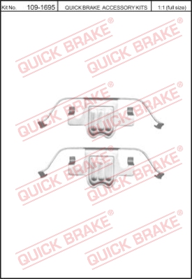 Zestaw akcesoriów montażowych  klocków hamulcowych QUICK BRAKE 109-1695