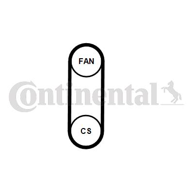 Zestaw paska osprzętu CONTINENTAL CTAM 4PK711 ELAST T1