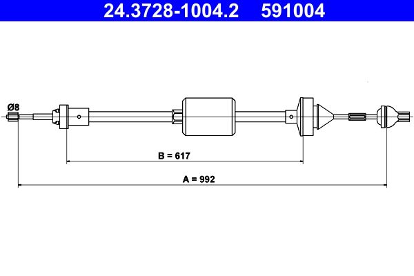 Cięgno sterowania sprzęgłem ATE 24.3728-1004.2