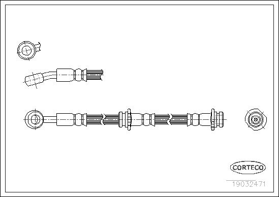 Przewód hamulcowy elastyczny CORTECO 19032471