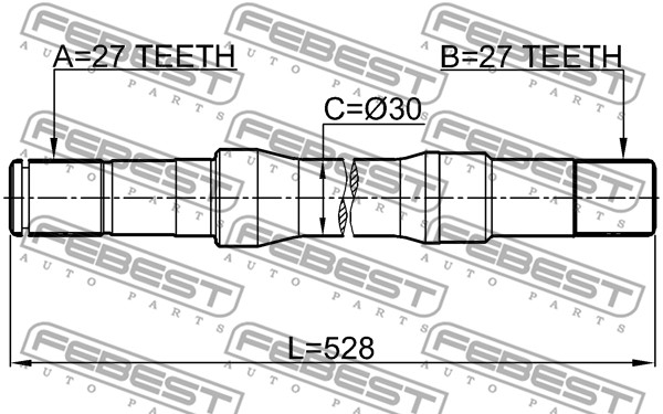 Półoś napędowa FEBEST 1012-C100RH