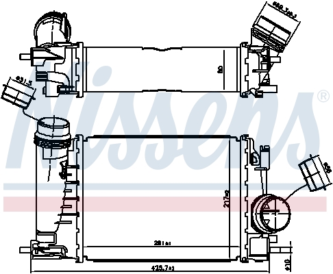 Chłodnica powietrza intercooler NISSENS 961521