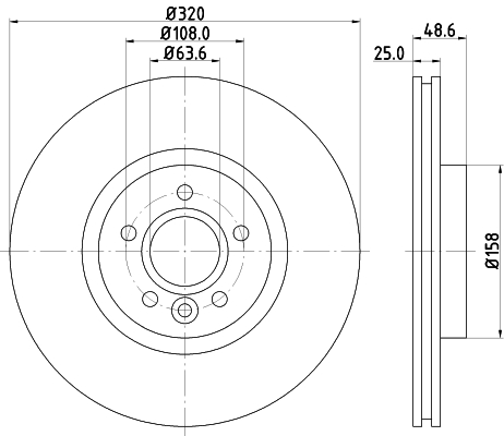 Tarcza hamulcowa HELLA 8DD 355 125-151