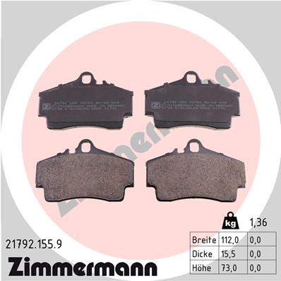 Klocki hamulcowe ZIMMERMANN 21792.155.9