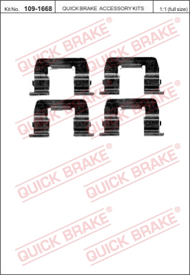 Zestaw akcesoriów montażowych  klocków hamulcowych QUICK BRAKE 109-1668